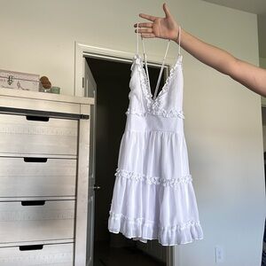 white mini dress
